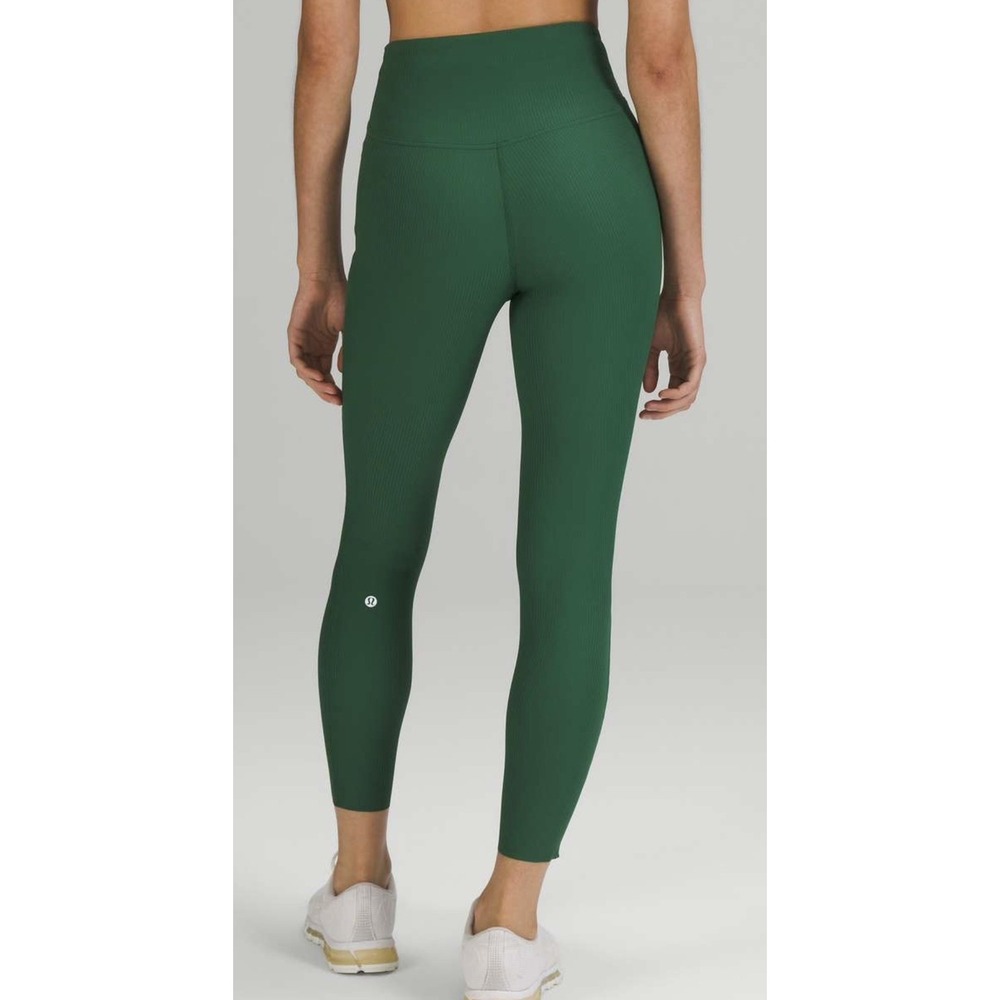 Lululemon Women's Base Pace High Rise Ribbed Tight‎ 25" Everglade Green Size 16